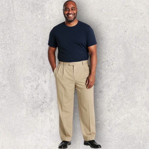 Brooks Brothers 346 Men’s Wool Dress Pants 40 Beige Pleated Cuffed Hem Egypt - Picture 1 of 9